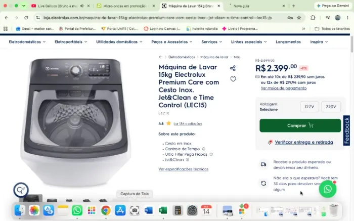 maquina de lavar nova na caixa