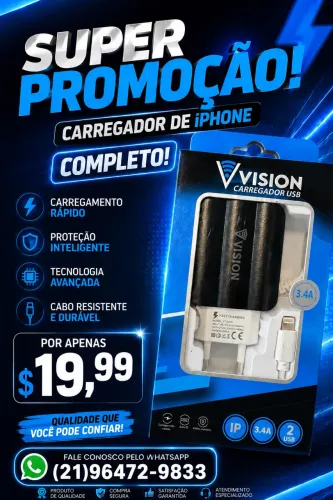 Carregador completo pra iPhone