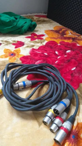 Cabo Santo Ângelo XLR macho e fêmea 2 m três cabos