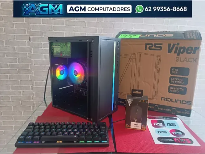 PC GAMER **NOVO** AMD B450 AM4 8GB DDR4 + SSD M2 + MOUSE E TECLADO MECÂNICO