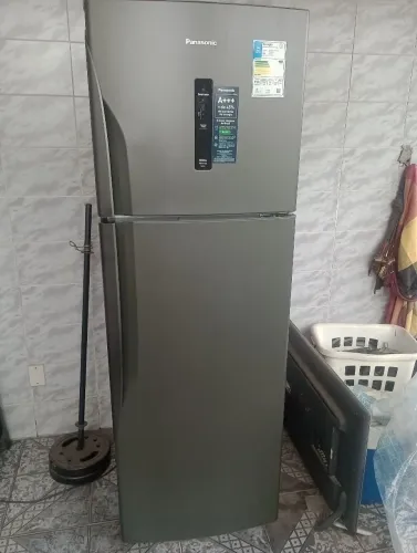 Geladeira Panasonic Duplex Frost Free Inverter 391L Black Inox Look 