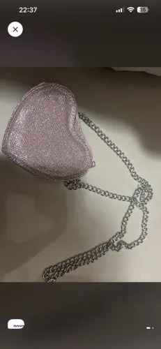 mini Bolsa coração glitter