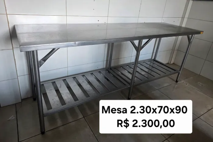 Mesa inox 2.30x70x90