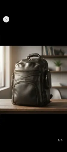 Mochila Executiva De Couro Preta Unissex