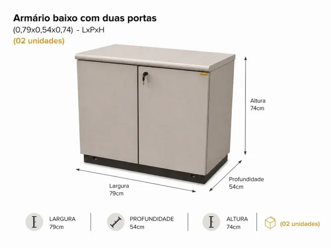 Armário Baixo 2 Portas - Escritório