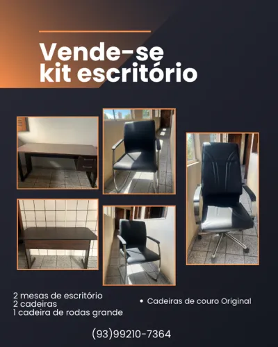 Mesa e cadeiras de escritório 