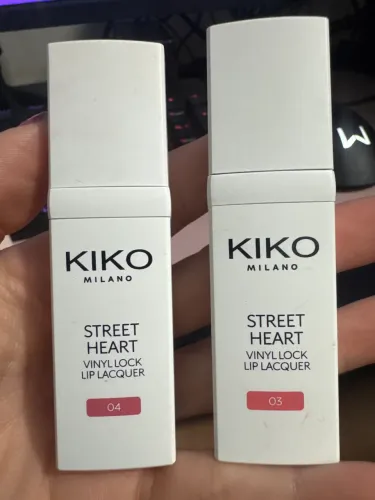 Vynil Lock Lip Lacquer Street heart Kiko Milano cores 03 e 04