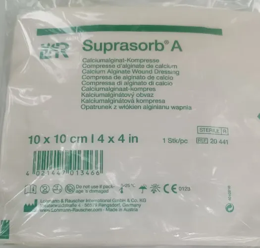 Suprasorb A curativo de Alginato de cálcio Estéril 10×10cm 1 unidade