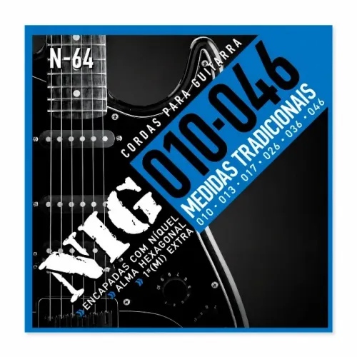 Encordoamento P/ Guitarra NIG N64 Tradicional 10/46 - EC0074