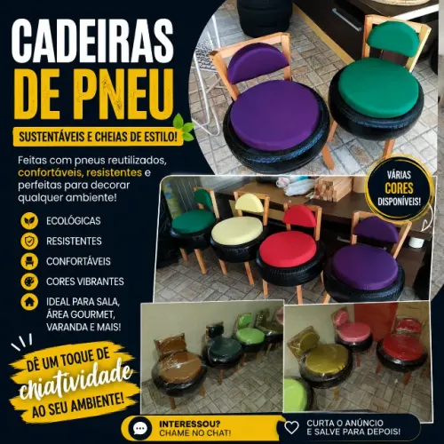 Cadeiras de pneu artesanal