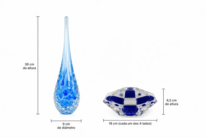 Gota cristal murano azul-claro 