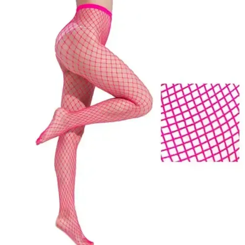 meia arrastão rosa