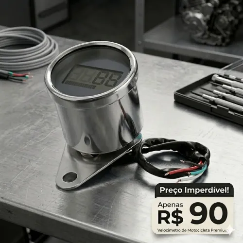 Velocímetro Digital Premium para Moto - Estilo Custom/Universal