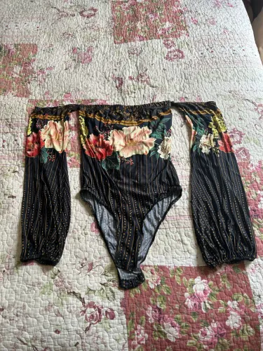 Body com Manga Longa Estampado - Farm