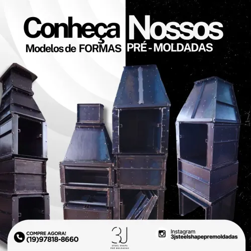 Fabricamos formas pré moldadas de churrasqueira 