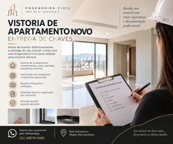 Vistoria de imóvel novo - Entrega de chaves