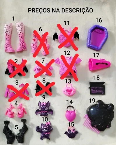 Acessórios variados Draculaura G3 Monster High ( LEIA A DESCRIÇÃO)