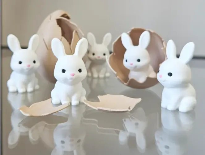 Ovo de Páscoa Decorativo Quebra e Surpresa - Coelhinho Dentro