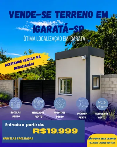 Vende-se terrenos em Igaratá com oportunidade Imperdível.