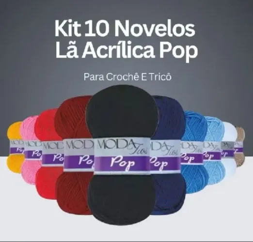 Kit 10 novelos de lã 40g aproximadamente 96m cada