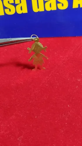 Pingente Crianca Boneca Ouro 18 Kilates Maciça