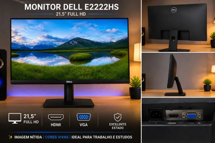 Monitor Dell E2222HS 21,5 Full HD HDMI - Estado de Novo