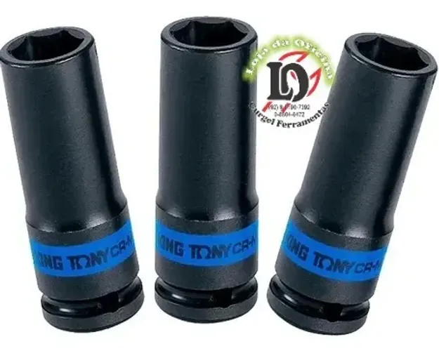 Jogo com 3 soquetes impacto 1/2 longo 17mm 19mm 21mm - king tony