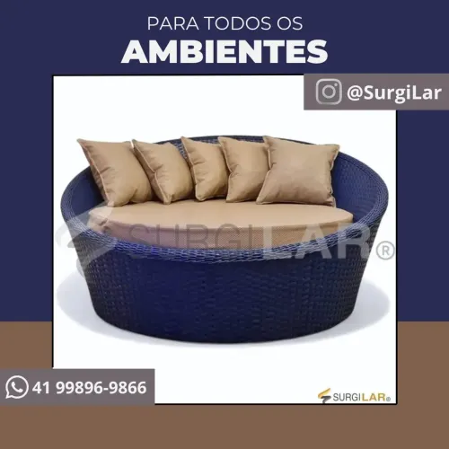 Chaise Búzios - Fibra Sintética Azul
