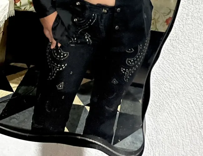 calça Miss country preta com brilhos