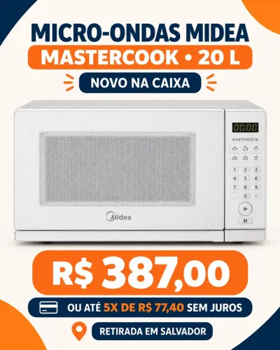 Micro-ondas Midea MasterCook 20L branco, novo na caixa! ?