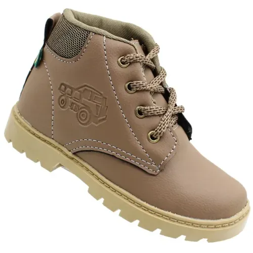Bota Gibizinho Adventure Infantil Coturno Marrom Claro Bege B14whisky