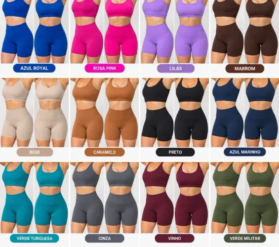 Conjunto fitness veste 38 ao 42 material suplex, excelente acabamento e várias cores