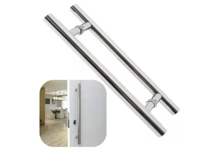 Puxador Inox Polido Redondo 80cm Para Porta