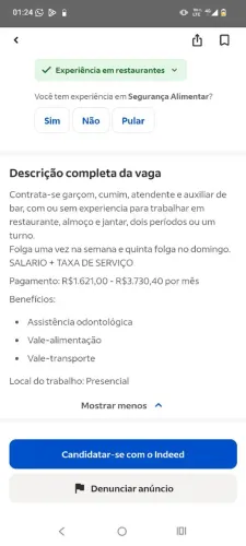Vagas de emprego em restaurante no bairro Manaíra João Pessoa, PB