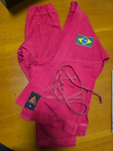 kimono infantil M 5 a 6 anos. Rosa