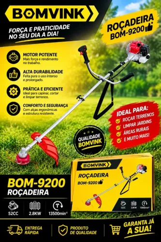 Roçadeira Bomvink BOM-9200 52CC 2,8KW - Potente e Profissional