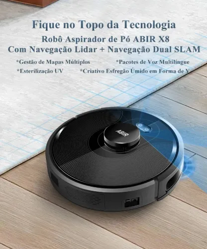 Robô Aspirador de pó ABIR X8 Laser 6500pa Sensor TOF 3200mah- Original - Lacrado