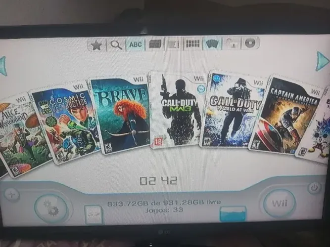Nintendo Wii + controle + HD 1TB externo com alguns jogos