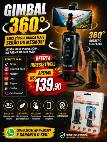 Gimbal 360 ° Automático R$ 139.90