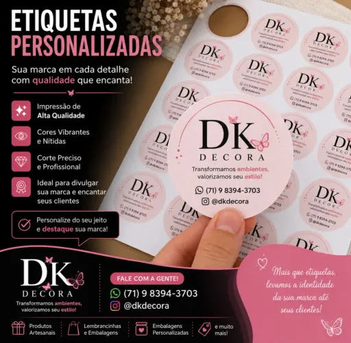 Etiqueta, Folhetos , Personalizados