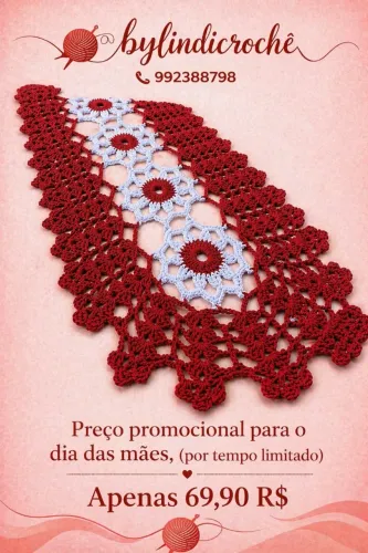 Trilho de mesa 4 flores. Apenas 59,90