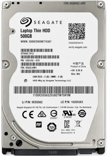 HD Original Seagate Laptop Momentus Thin-8 500 GB 2.5" Ultrafino ST500LT012 7200 rpm