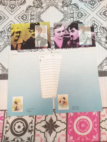 Kit Papel de Carta e Cartão Charles Chaplin