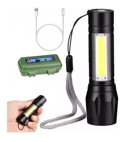 Lanterna Mini Led Cree Police Tatica Recarregável Zoom Forte<br><br>