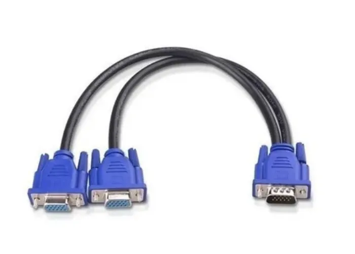 Cabo Adaptador Vga para 2 Monitores - 1 Macho P/ 2 Vga Femea