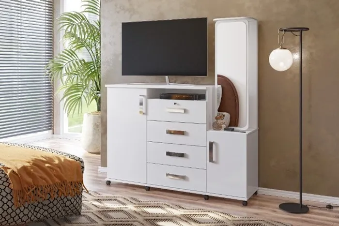 Cômoda Ipanema ,Cabideiro em Alumínio , Espelho Giratório  Porta Objetos !! Entrega Grátis