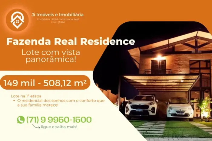 Oportunidade lote 149 mil 508,12 m² terrenos Fazenda Real Residence Bahia