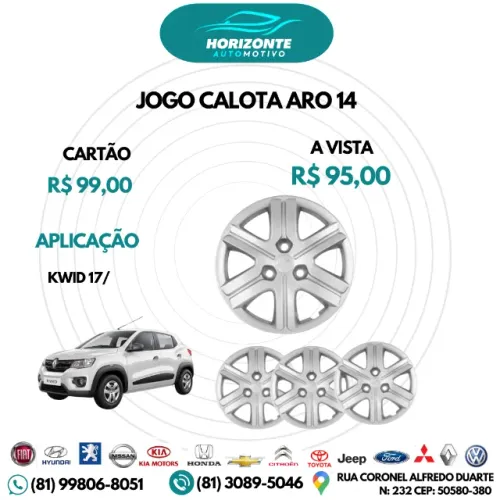 jogo calota aro 14 renault kwid 17/