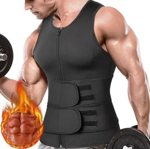 Regata Masculina Queima Gorduras Barriga Camiseta Cinta Lombar Reforçada Abdominal z889