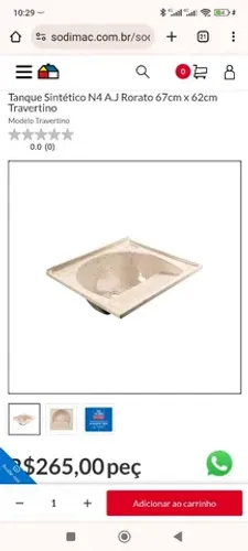 Tanque sintético 67cmx62cm